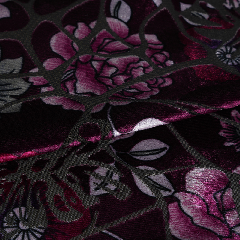 Nylon Polyester Spandex Uitgebrande bedrukte Koreaanse fluwelen stof 282 Nylon Polyester Spandex Uitgebrande bedrukte Koreaanse fluwelen stof 282